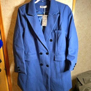 Suvimuga Blue Mid Length Coat